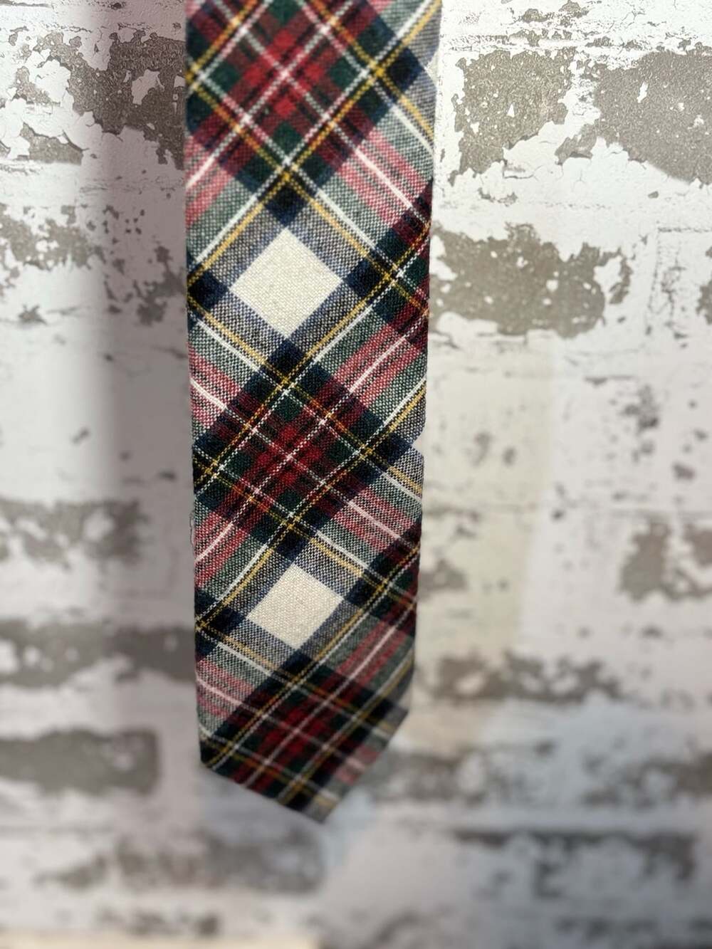 Tommy Hilfiger Tartan Plaid Necktie Wool Blend Red Green White